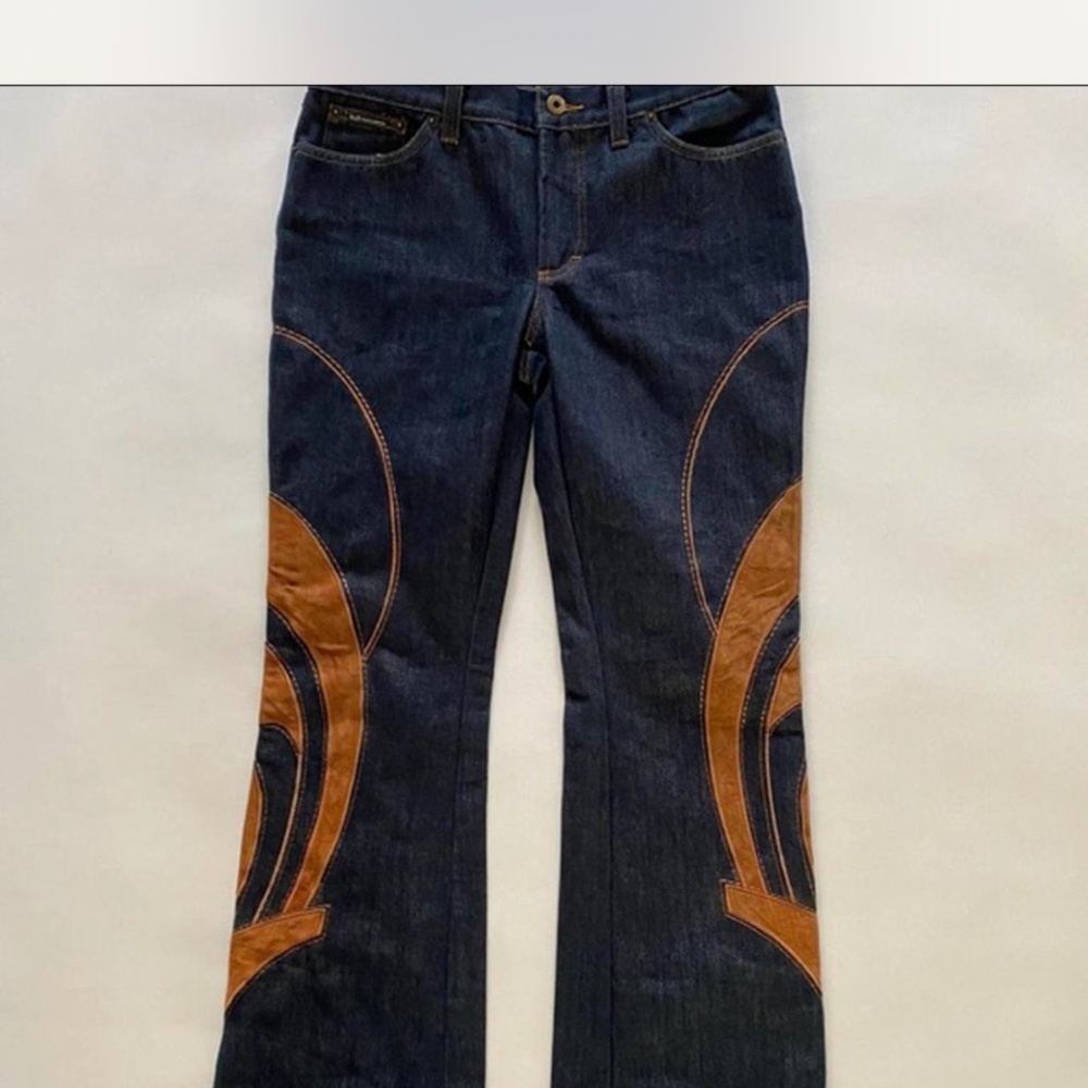 Dolce & Gabbana Jeans with embroidered suede
